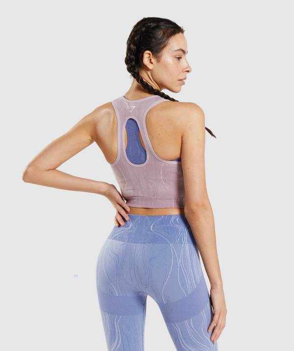 Damske Tielko Gymshark Mercury Seamless Crop Svetlo Nachový | OK7589102